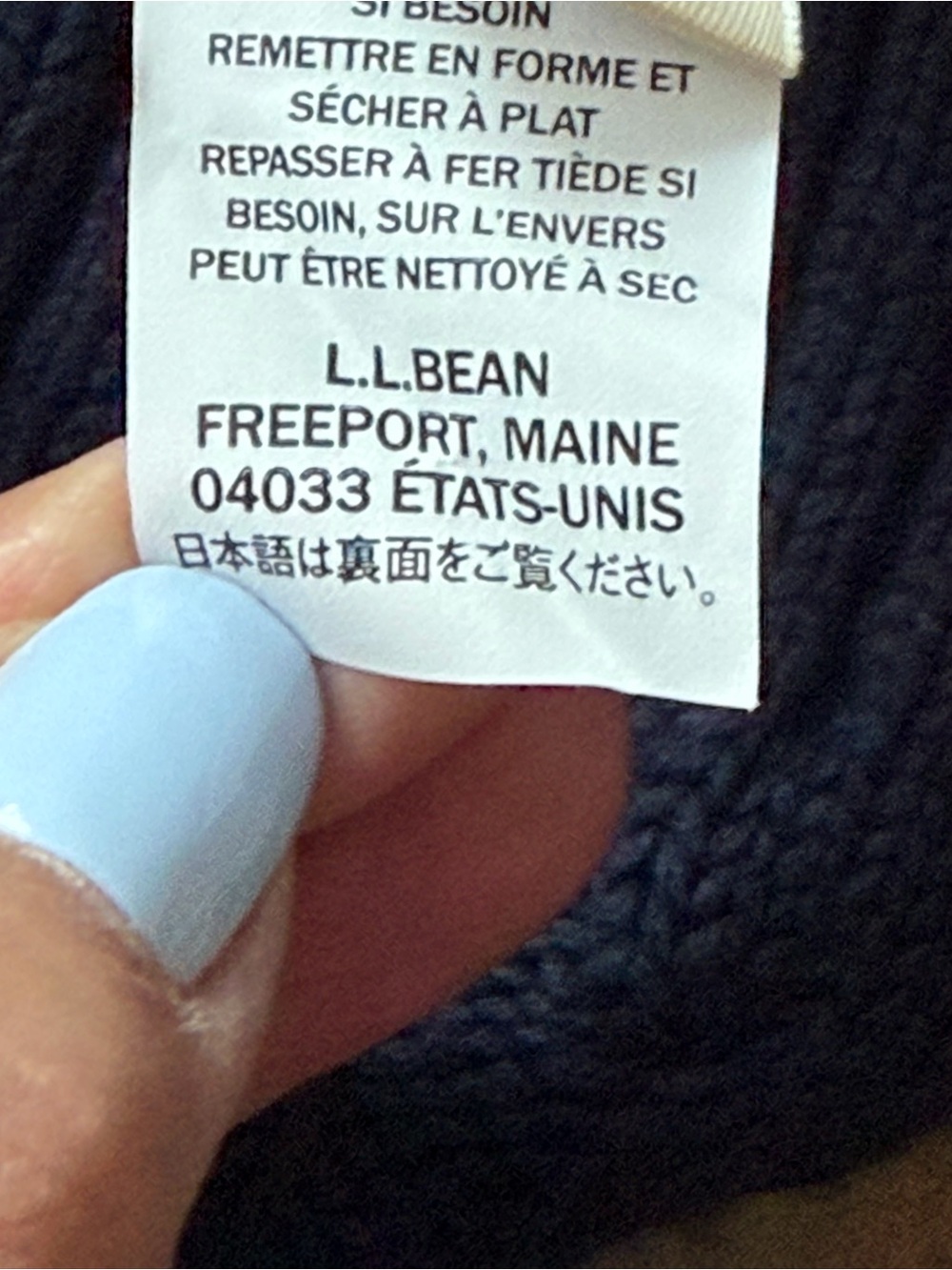 L.L. Bean 100% Cotton Cable Knit Long Button Front Cardigan Sweater Navy M REG - Picture 10 of 10